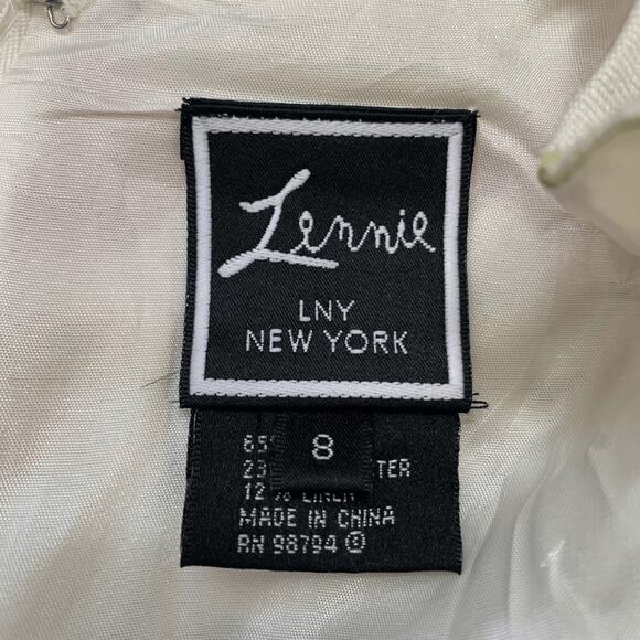 Vintage 90s Lennie New York Floral Gown Brocade Dress Bow Detail Column Maxi - Picture 9 of 12